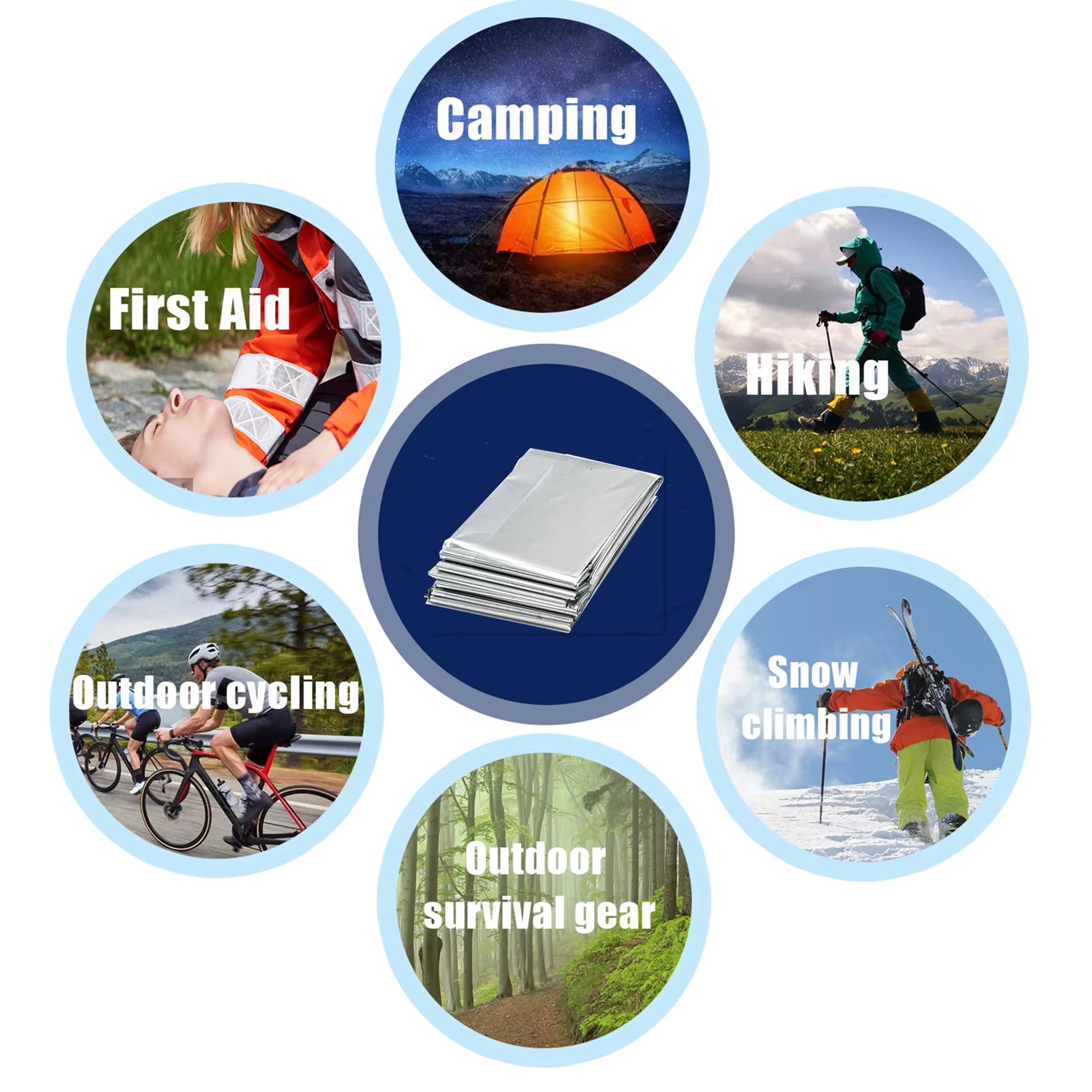 First Aid Kit Camping - 1/4PCS Emergency Blanket Outdoor Survive First
