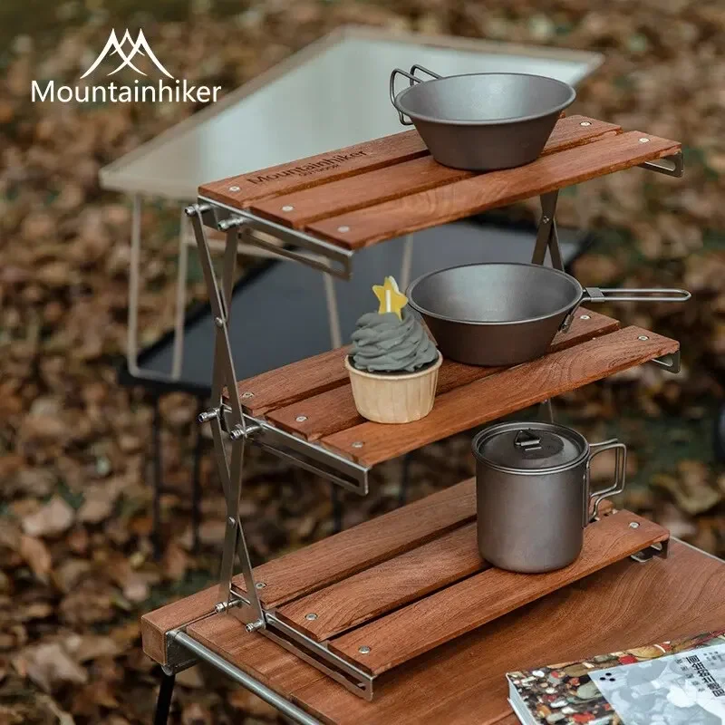 MOUNTAINHIKER Three-tier Rack  - đánh giá và giá Outdoor Camping Table Foldable