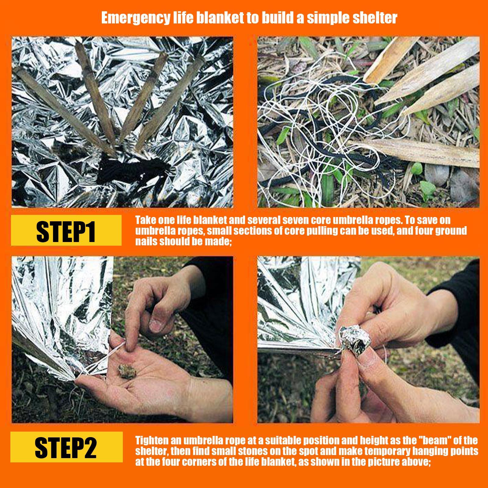 1PC Emergency Blanket Windproo - đánh giá và giá First Aid Kit Camping