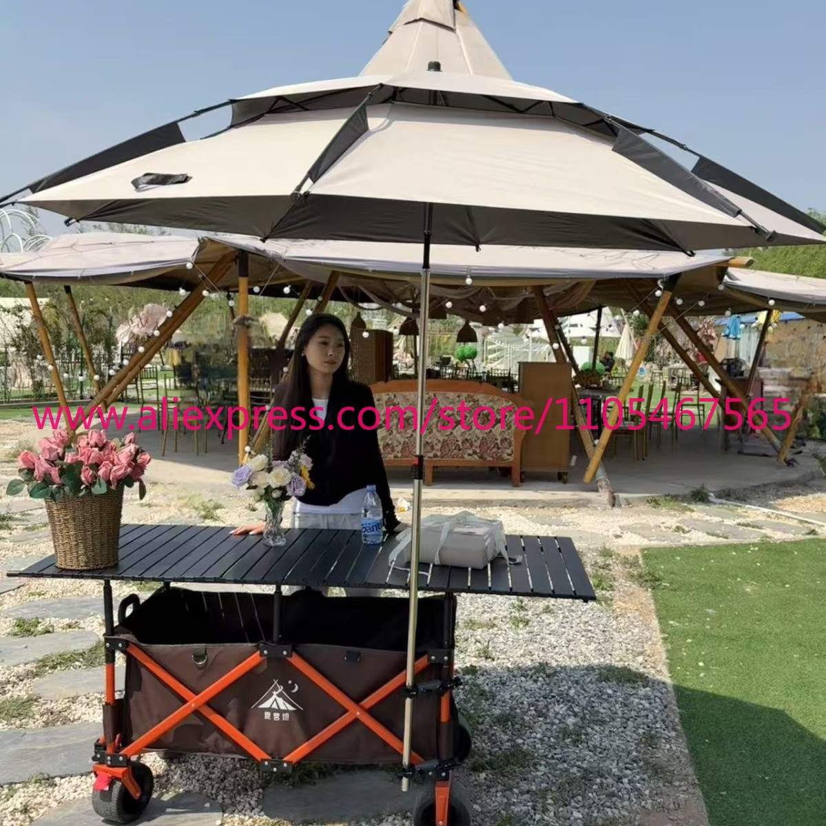 1PCS camper stall large foldab - đánh giá và giá Outdoor Camping Umbrella