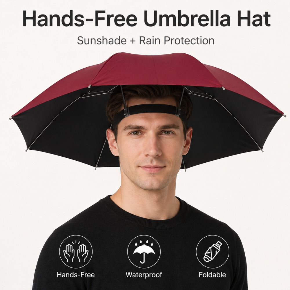 Foldable Head Umbrella Hat Han - đánh giá và giá Outdoor Camping Umbrella