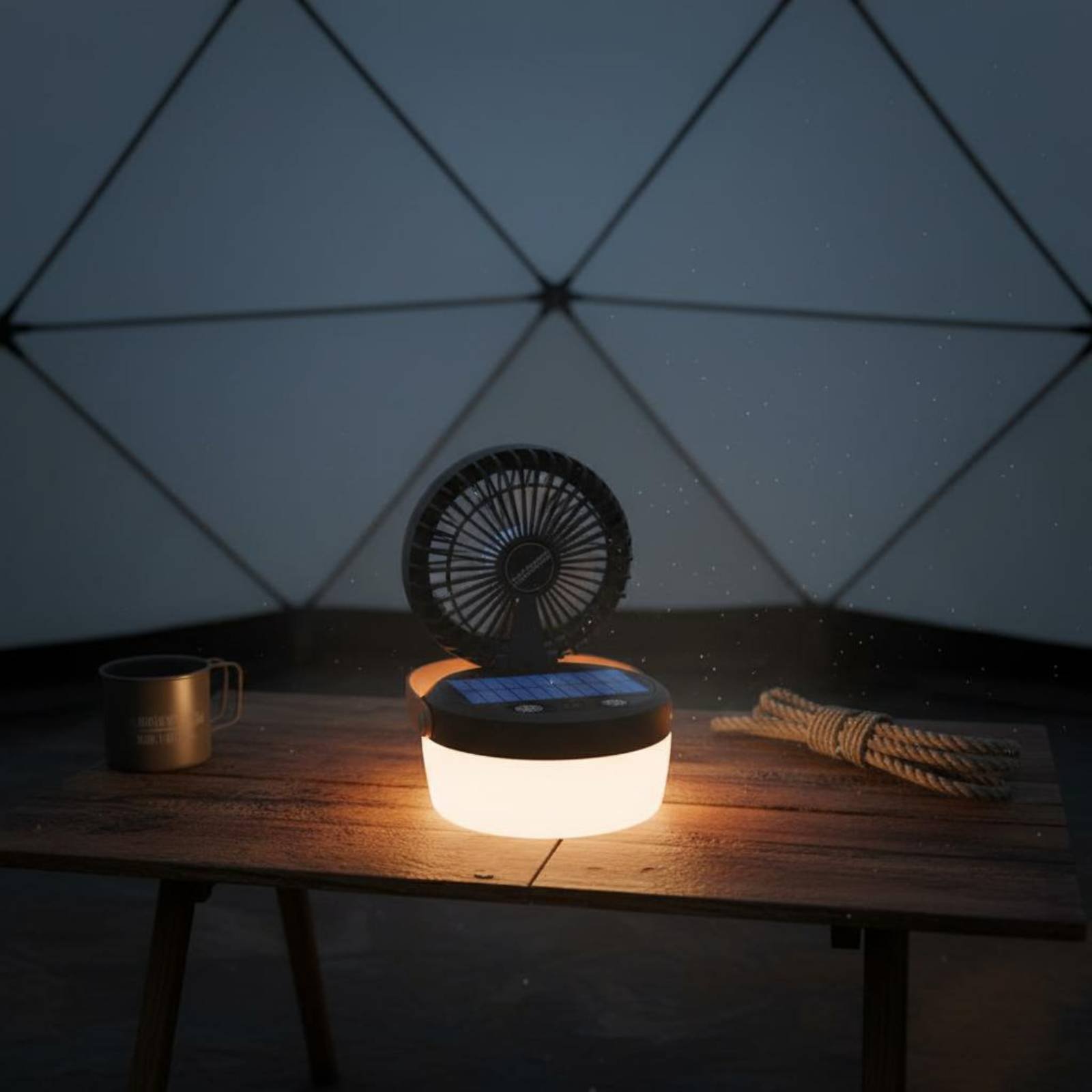 Solar Camping Fan Lantern Fold - đánh giá và giá Outdoor Camping Fans