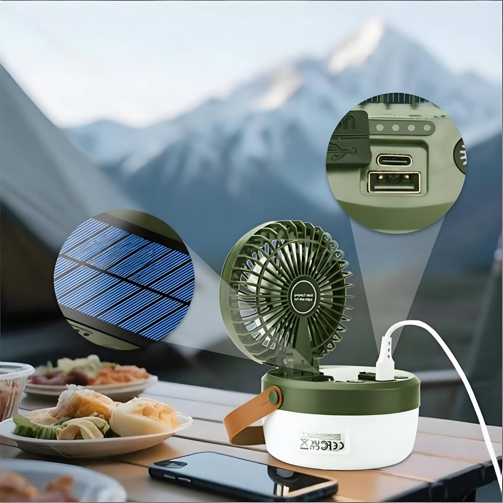 Solar Camping Fan Lantern Fold - đánh giá và giá Outdoor Camping Fans