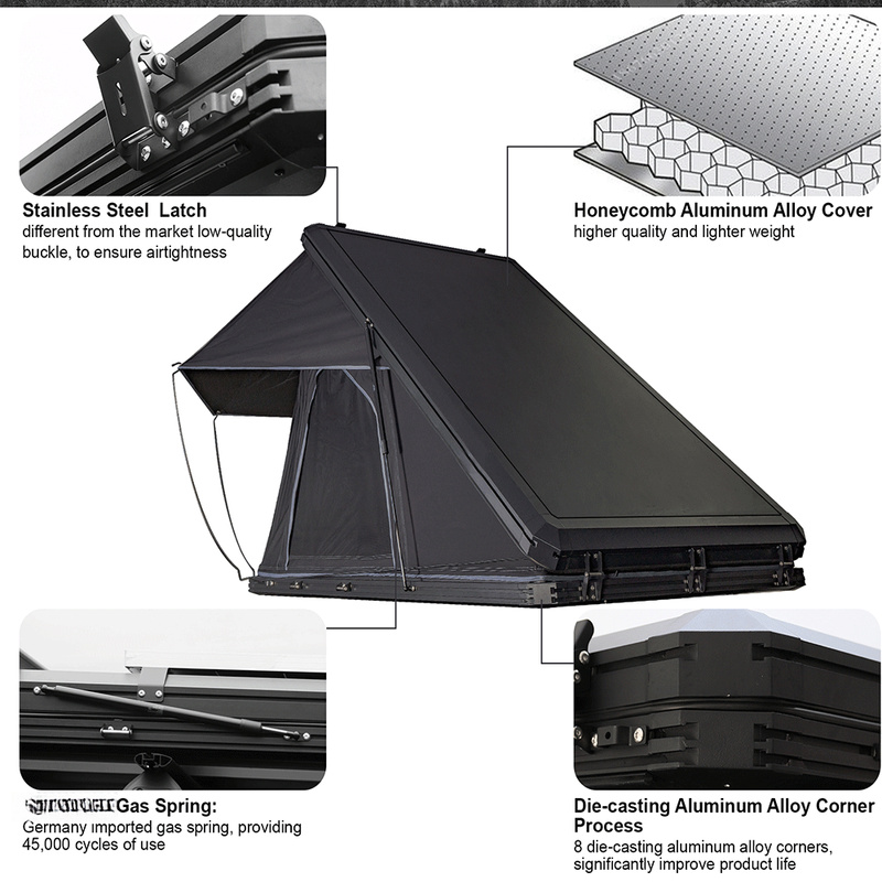 Hard Aluminum Rooftop Tent wit - đánh giá và giá Outdoor Camping Van Tent