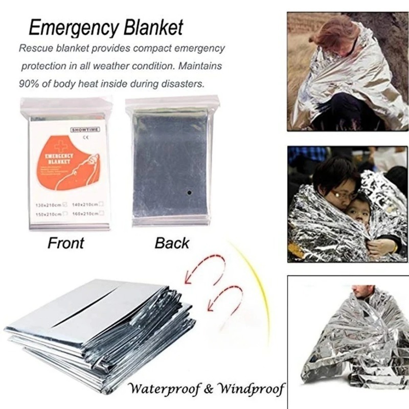 1/4PCS Emergency Blanket Outdo - đánh giá và giá First Aid Kit Camping