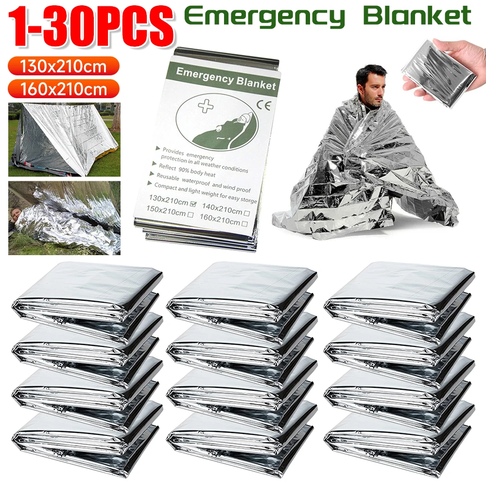 1-30PCS Emergency Blanket Outd - đánh giá và giá First Aid Kit Camping